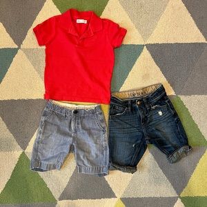 Zara Kids Button Polo and Gap shorts size 5